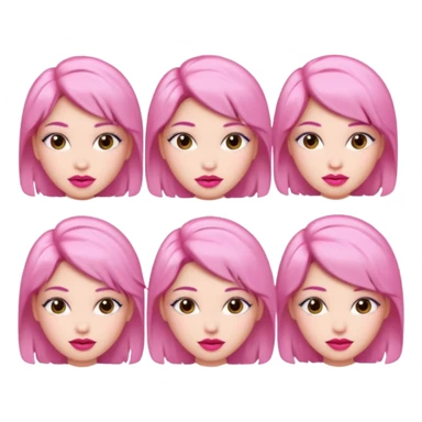 woman Pink lips, deifferent hair sticker