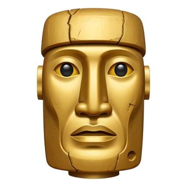 Gold moai sticker