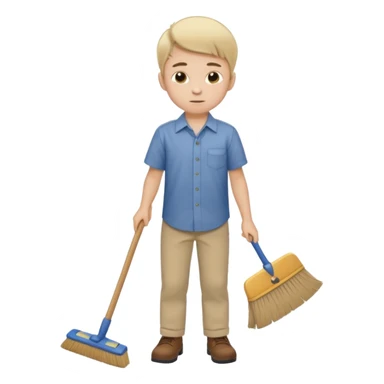 niño barriendo sticker