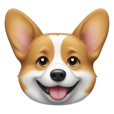 Corgi with happy face sticker