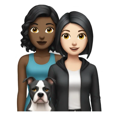 White Girl with black hair with a grey pitbull sticker