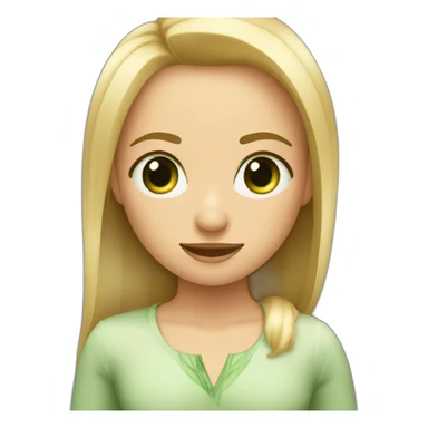 Rubia pelo por arriba de los hombros y liso con los ojos verdes verdes y guapa sticker