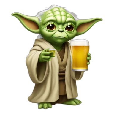 Yoda buvant une bière sticker
