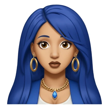 Cardi B with long dark blue hair  sticker