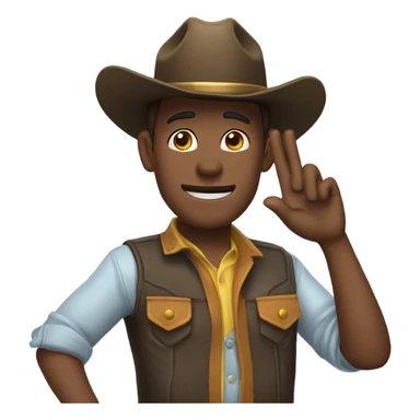 Cow boy salute sticker