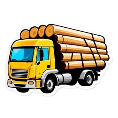 lkw mit holzbeladen sticker