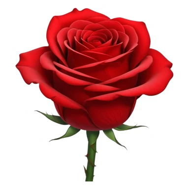 Still life realistic Colorshifting bright red to deep red single rose head sticker