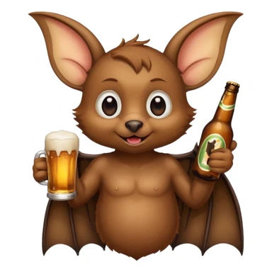 bat drinking beer sticker