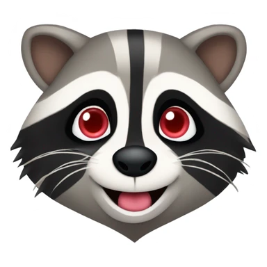 Raccoon with heart eyes sticker