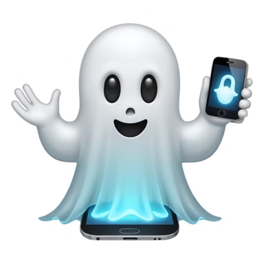 Mobile phone ghost cute  sticker