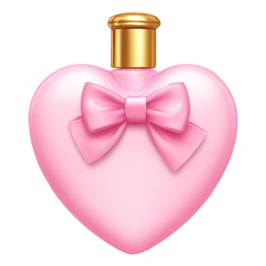 Pastel Pink heart shaped perfume with bow sticker