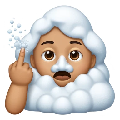 an emoji pushing his nose with is finger and inhaliting a mount of salt sticker