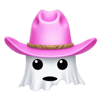 Ghost wearing pink cowboy hat sticker