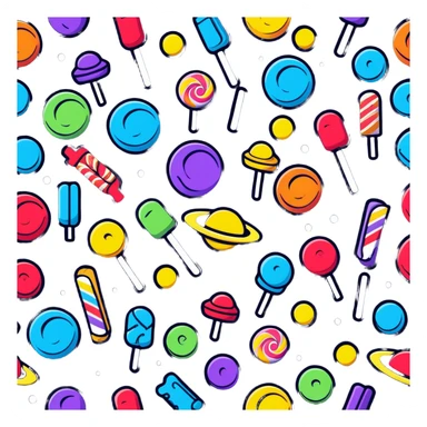 Galaxy themed candy, colorful cosmic sweets sticker
