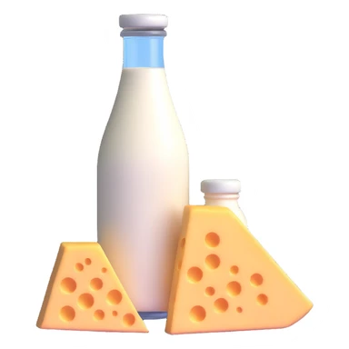 milk bottle and cheese wedge sticker