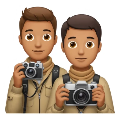 Two dudes with cameras hanging out sticker