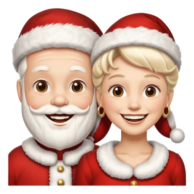 SANTA Y MAMA CLAUSE SONRIENDO CON ORTODONCIA EN DIENTES sticker