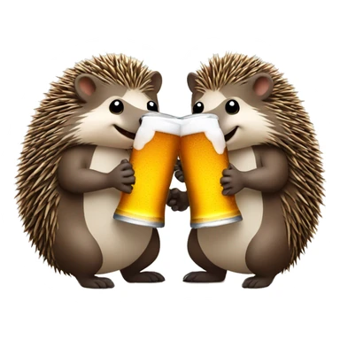 two cute hedgehogs in love drinking beer sticker