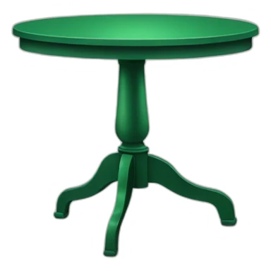 Round green table with single leg sticker