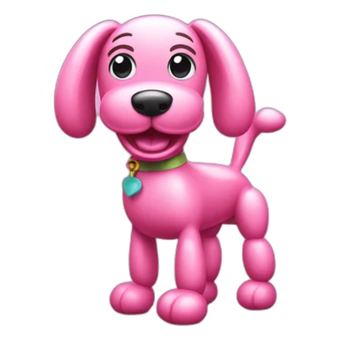 Pink balloon dog with rounded legs looking happy sticker