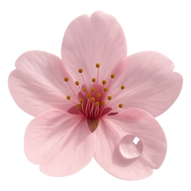 pink cherry blossom with a sparkling dew drop sticker