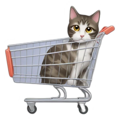 Shopping cart With a cat sticker