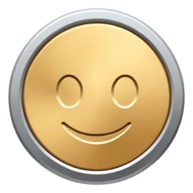 flat emoji style icon of a modern coin token, circular, metallic look, soft shadows, simple design, no text sticker