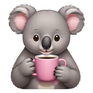 Koala Drinking cofre in a pink mug  sticker