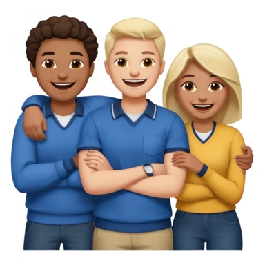 strong team of 3 having fun together sticker