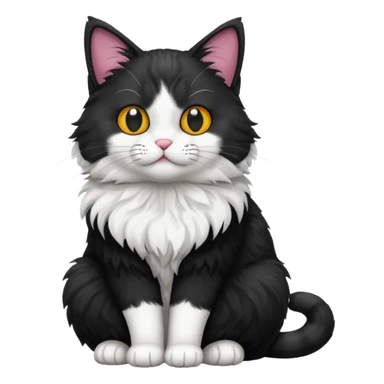 Cat withe and black  sticker