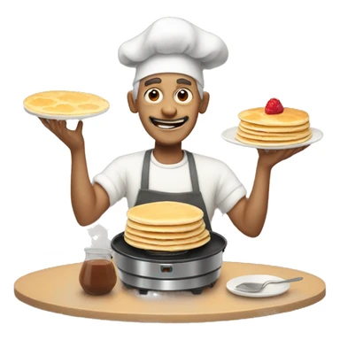 Creepy man making pancakes sticker