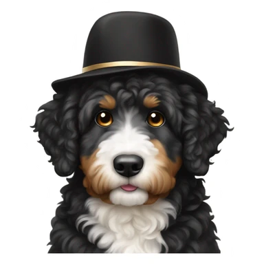Bernedoodle with purdue hat sticker