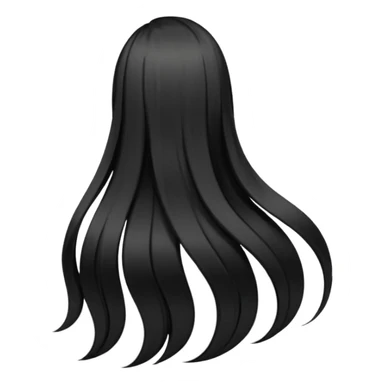 back view of long black hair sticker