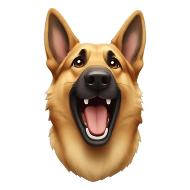 german shepherd laughing sticker
