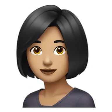 young woman with a black bob haircut sticker