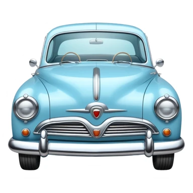 light blue retro car sticker