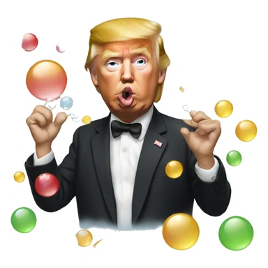 trump blowing bubbles  sticker