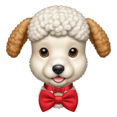 Poodle with red bow tie sticker