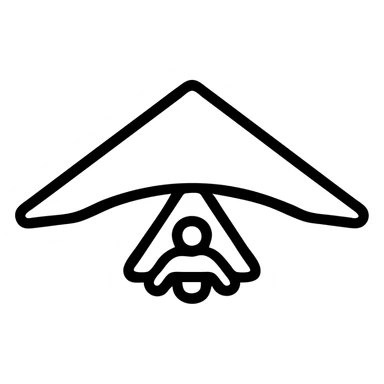 outlined hang glider icon sticker