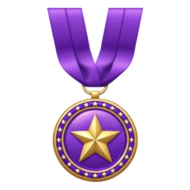 Purple Glitter military medal sticker