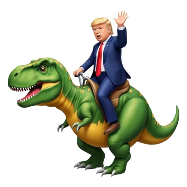 Donald Trump riding t-rex sticker