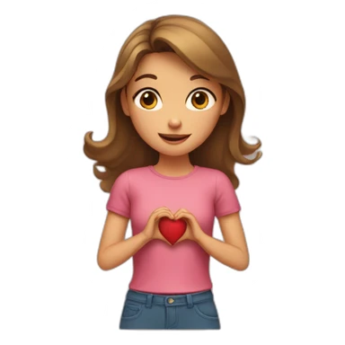 Girl shaping heart with her hands sticker