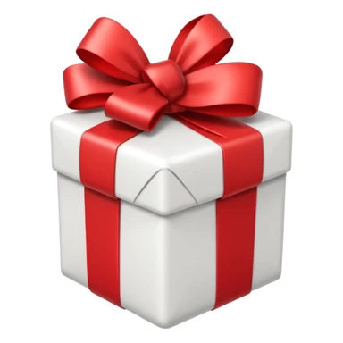 red and white christmas present with Christmas lights sticker