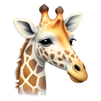 "Design a minimalist, pastel giraffe emoji with watercolor spots and a soft, calming background." sticker