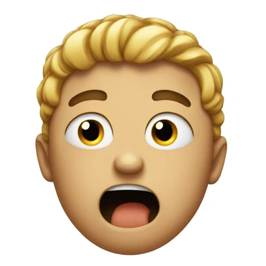 Crying emoji with fist before his mouth sticker