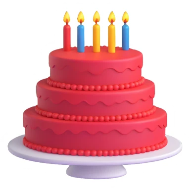 red birthday cake sticker