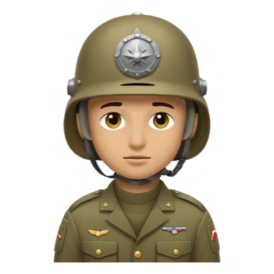 Göz kısmı kapalı miğfer giymiş asker sticker