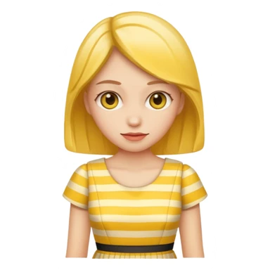 Yellow striped dress sticker