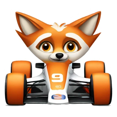 fox in a formula one car sticker