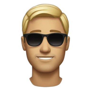 Handsome bold guy with sunglasses sticker